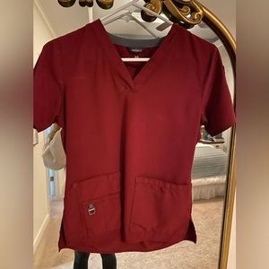 Burgundy Carhartt Scrub Top